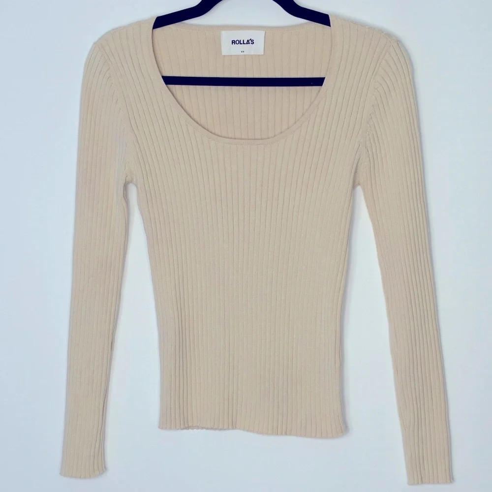 ROLLA'S Natural Ribbed Sweater Size 8/S #0028